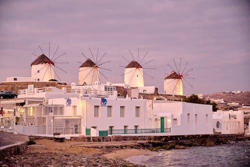 Windmills in mykonos, greece