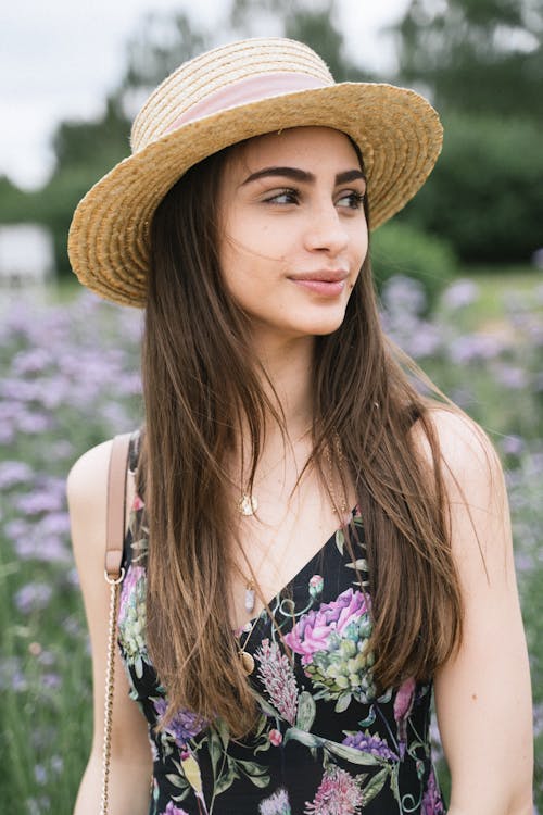 Free Woman Wearing Brown Wicker Hat Stock Photo