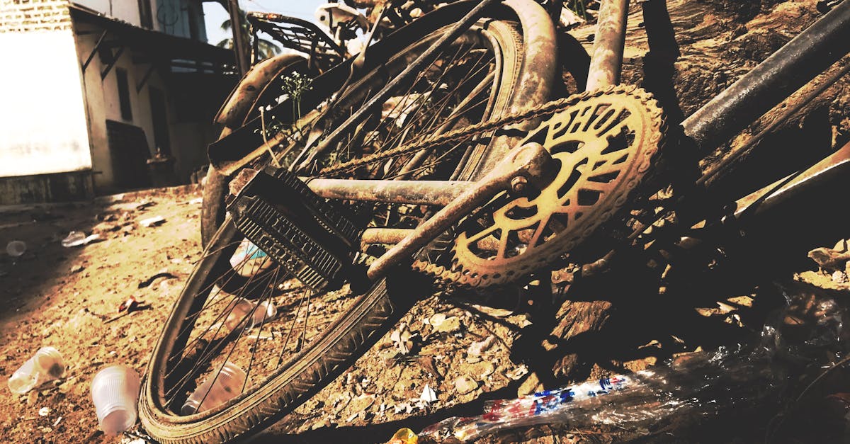 Free stock photo of bicycle, chain, garbage