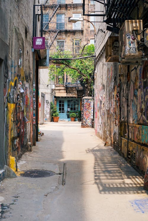 Hallway Between Concrete Buildings