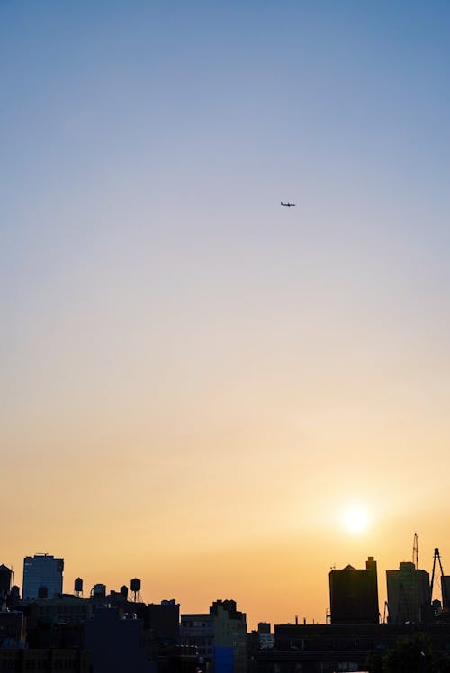 Free stock photo of airplane, city, cityscape