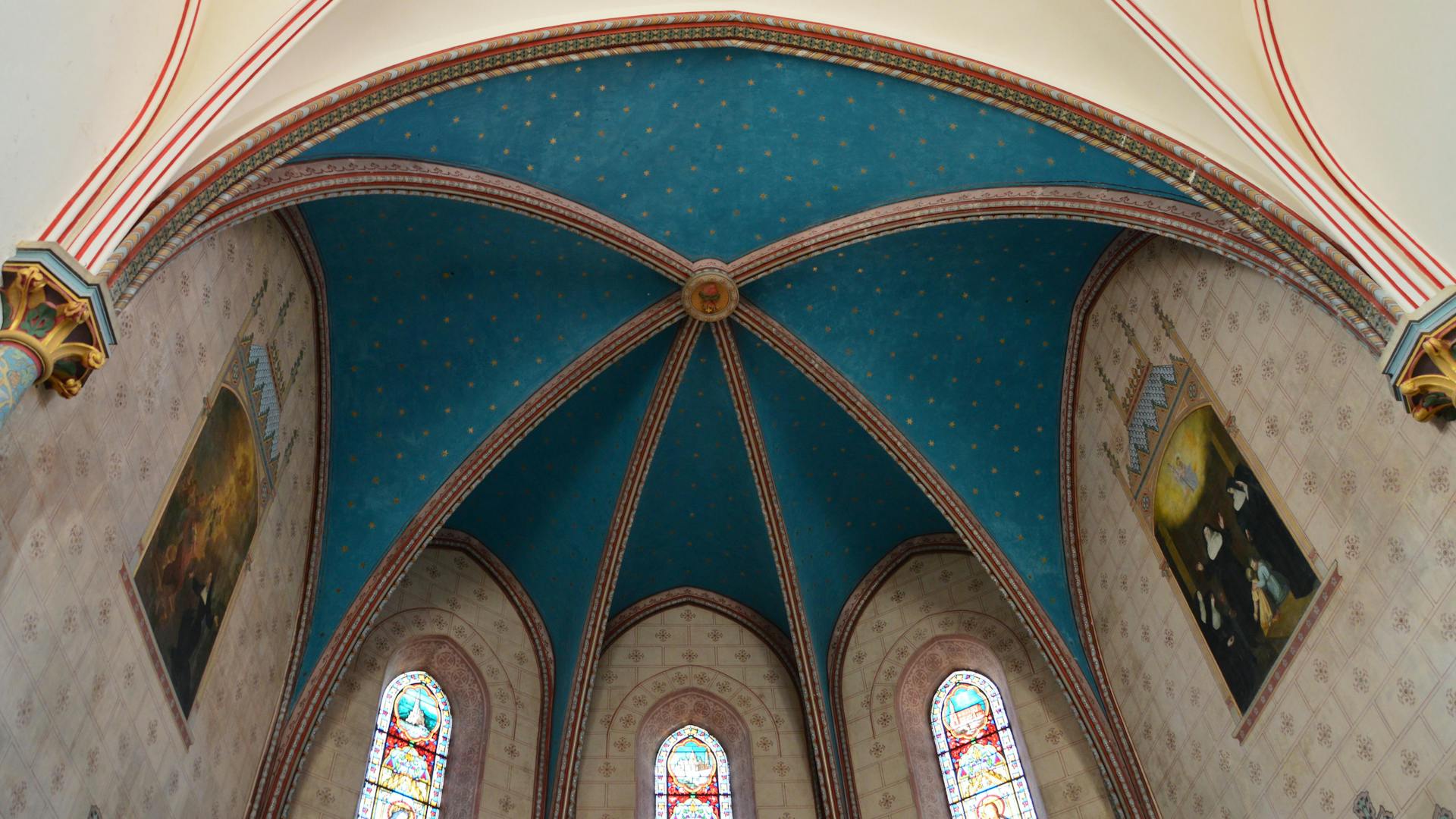 A Blue Vault in a Church