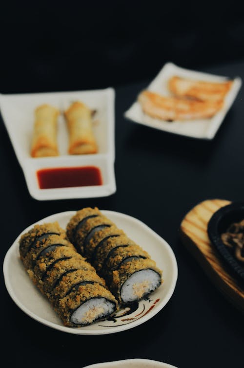 Fotografia Di Cibo Del Piatto Di Sushi Roll