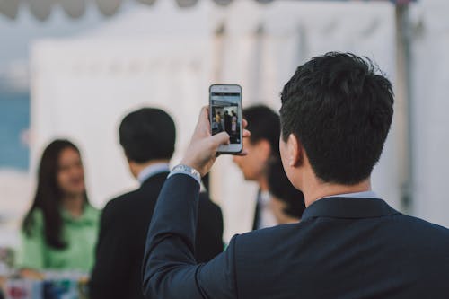 Free Man Taking Picture on People Stock Photo