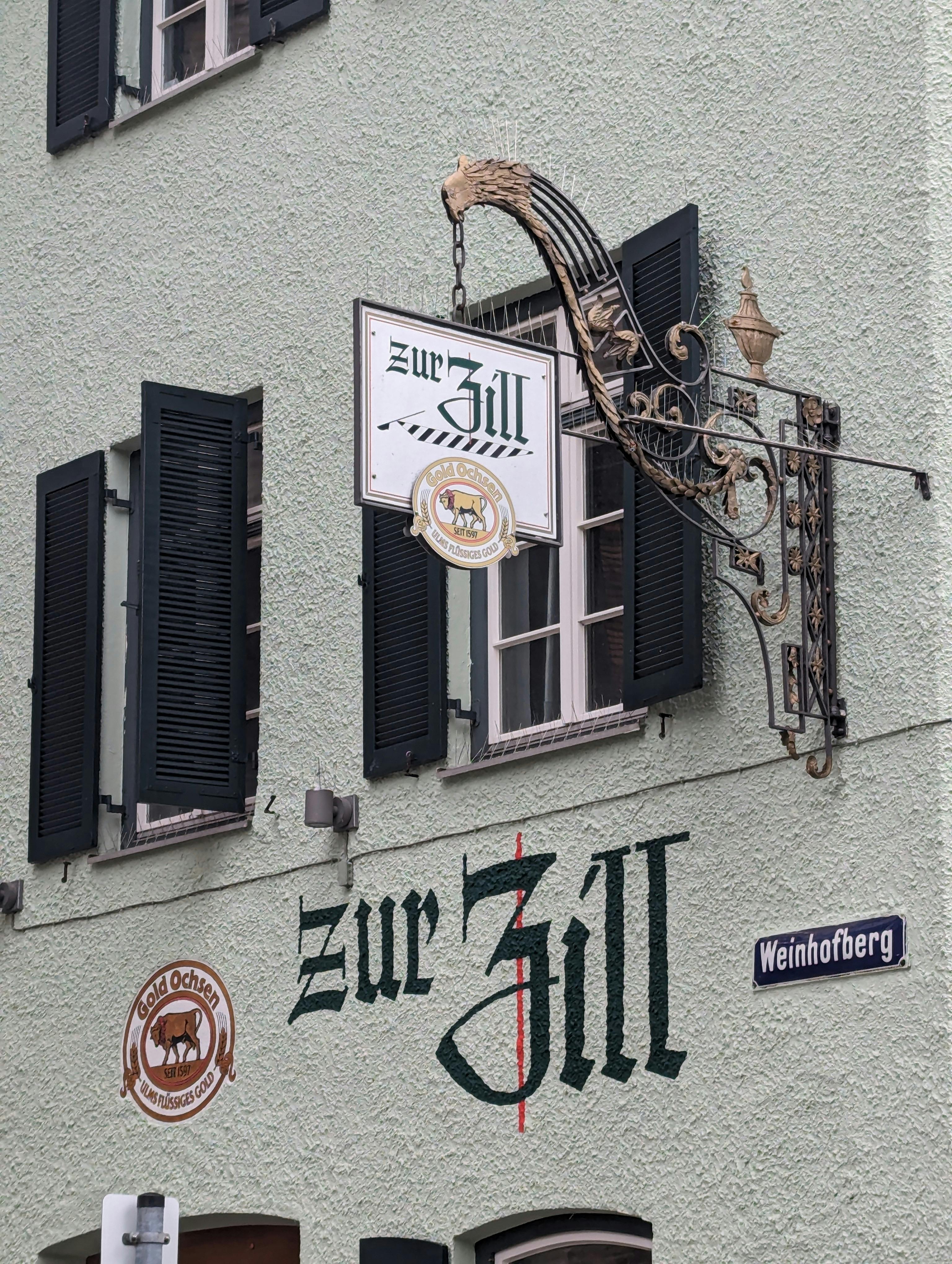 zur zill restaurant sign in ulm germany