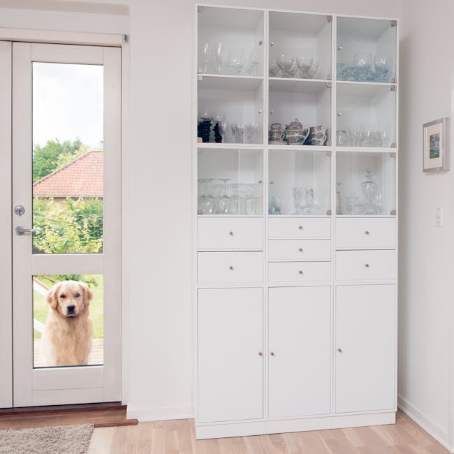 Closed White Wooden Cabinet