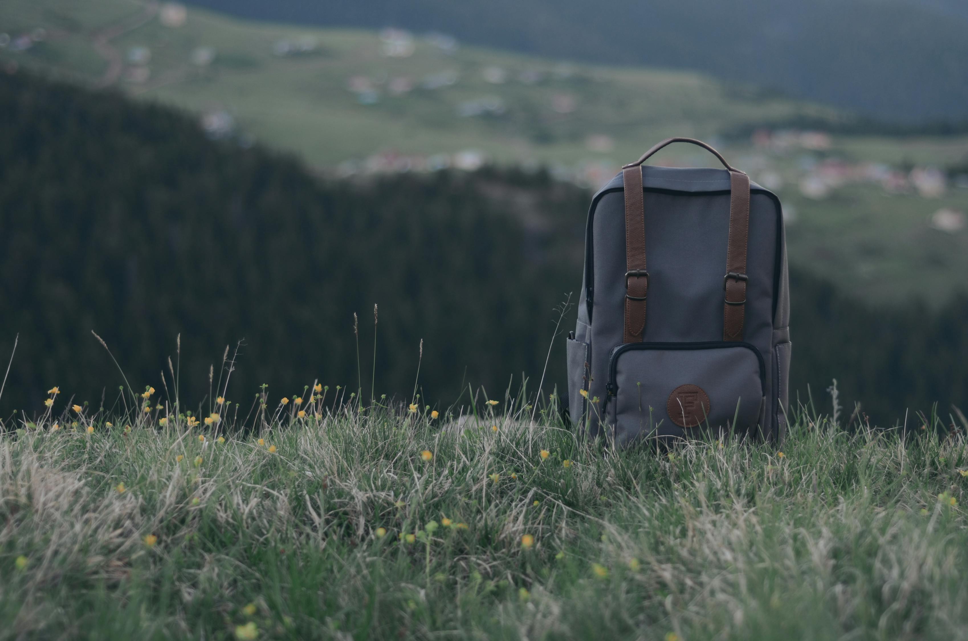 bag on the grass