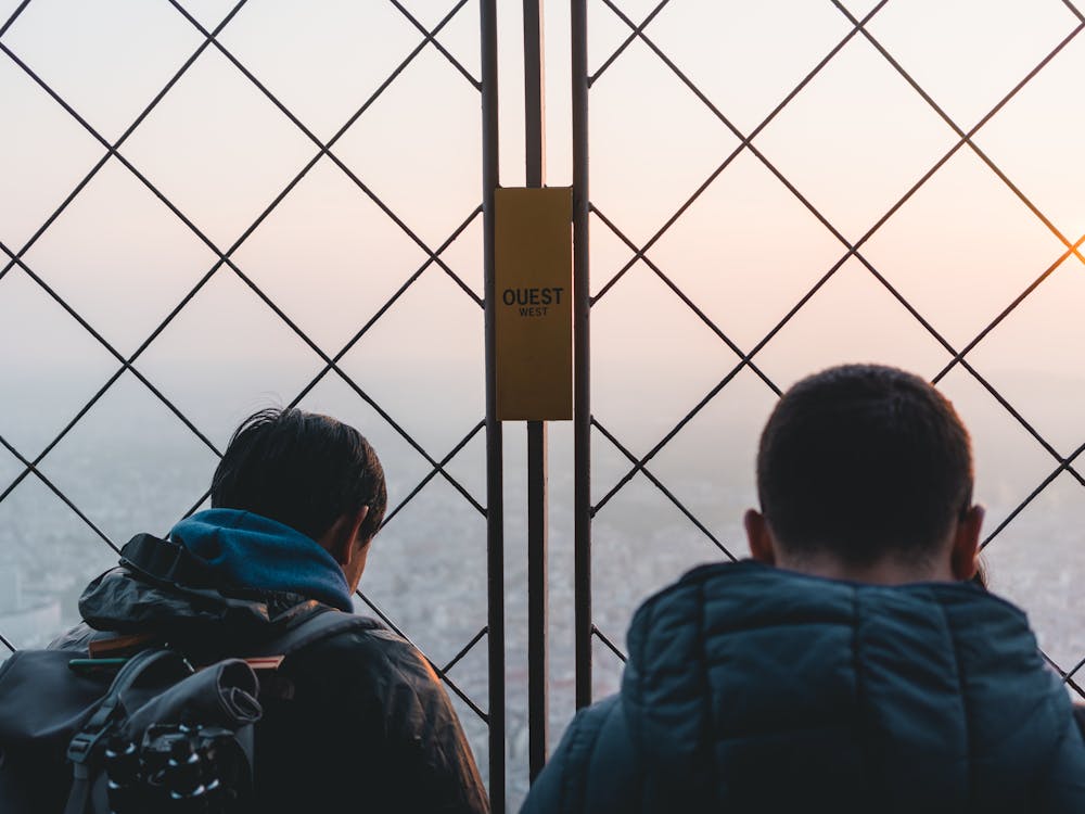 Free two men looking down Stock Photo