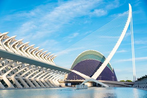 Free Stunning modern architecture at the City of Arts and Sciences, Valencia. Stock Photo