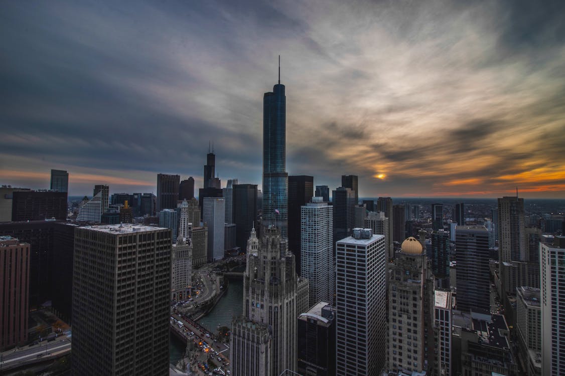 Free Aerial Photography of Glass Buildings in City Stock Photo