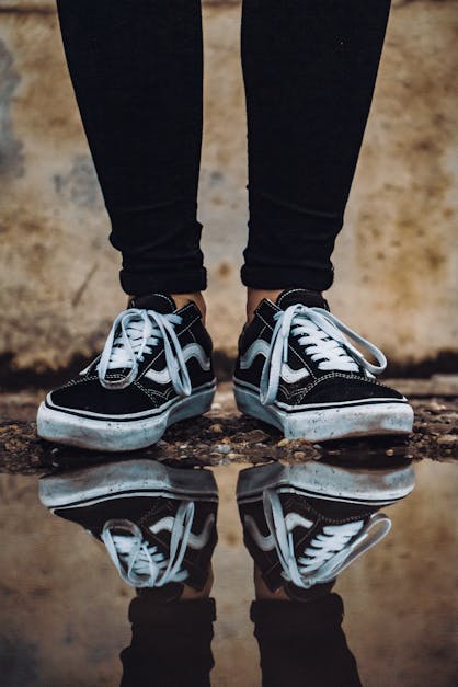 Reflection of Vans Sneakers on Water · Free Stock Photo