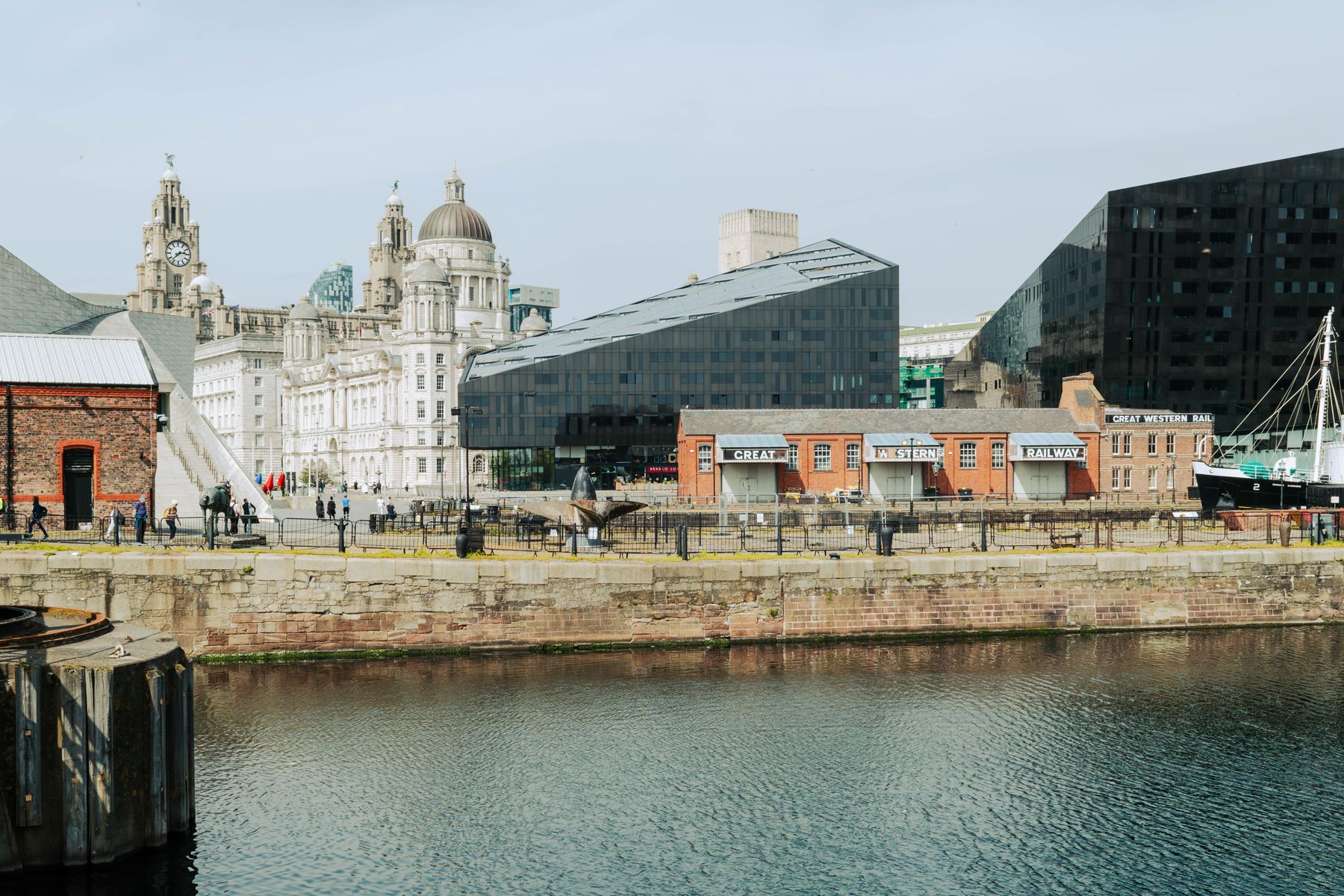 Liverpool waterfront and Royal Albert Dock in Merseyside, England