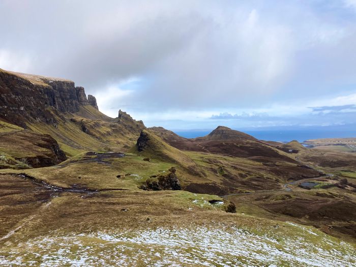 The Quiraing ridge on the Isle of Skye — photo by Vincent Delsuc on Pexels