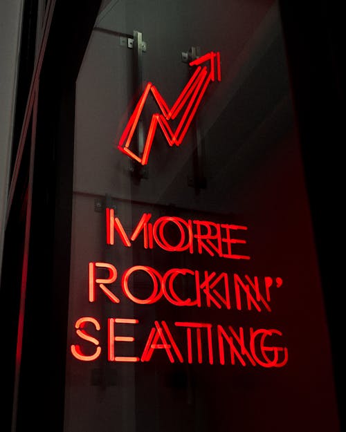 More Rockin' Seating Neon Signage Turned-on