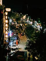 A New Delhi street at night