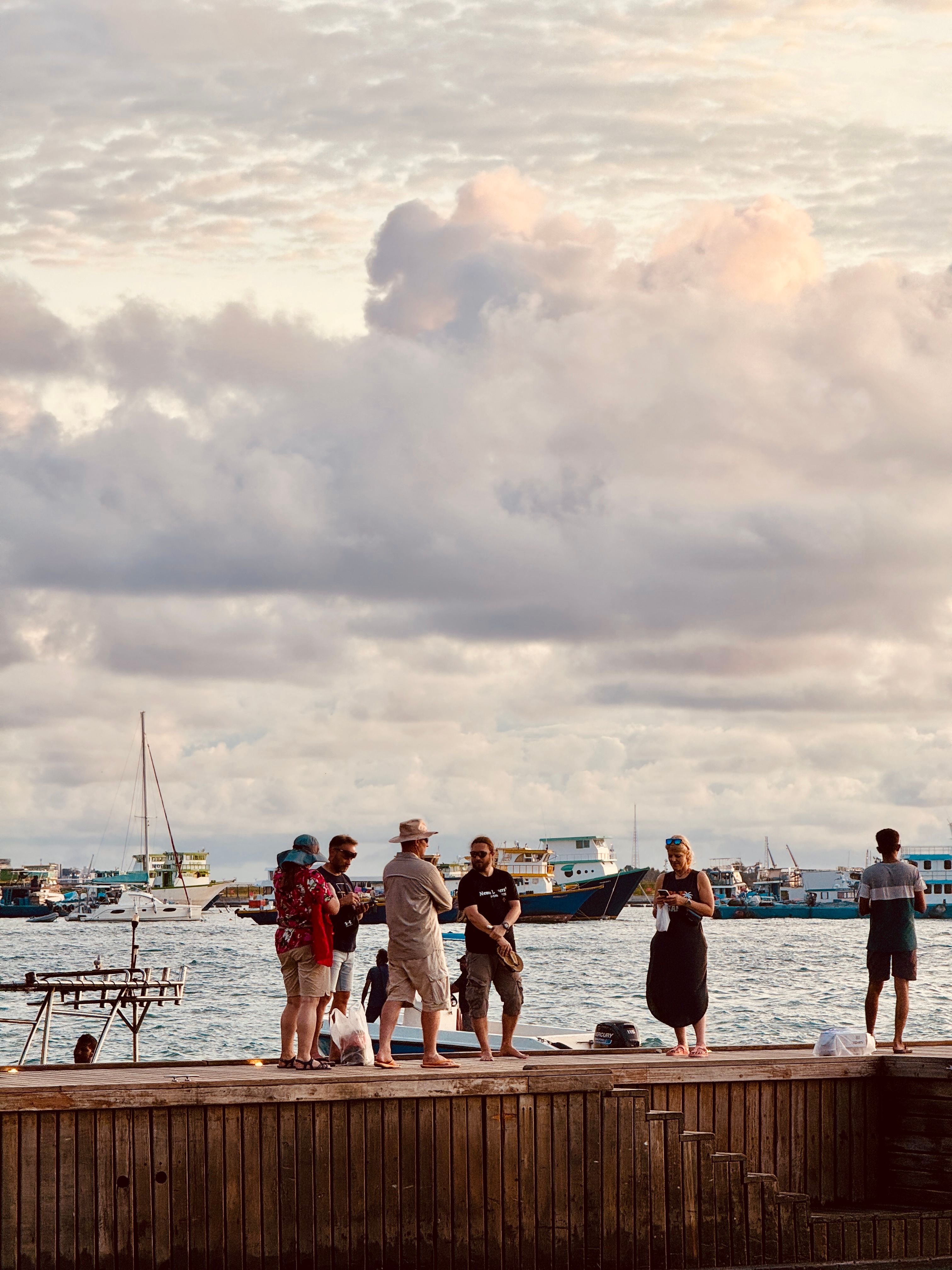 People on Wooden Pier in Port · Free Stock Photo