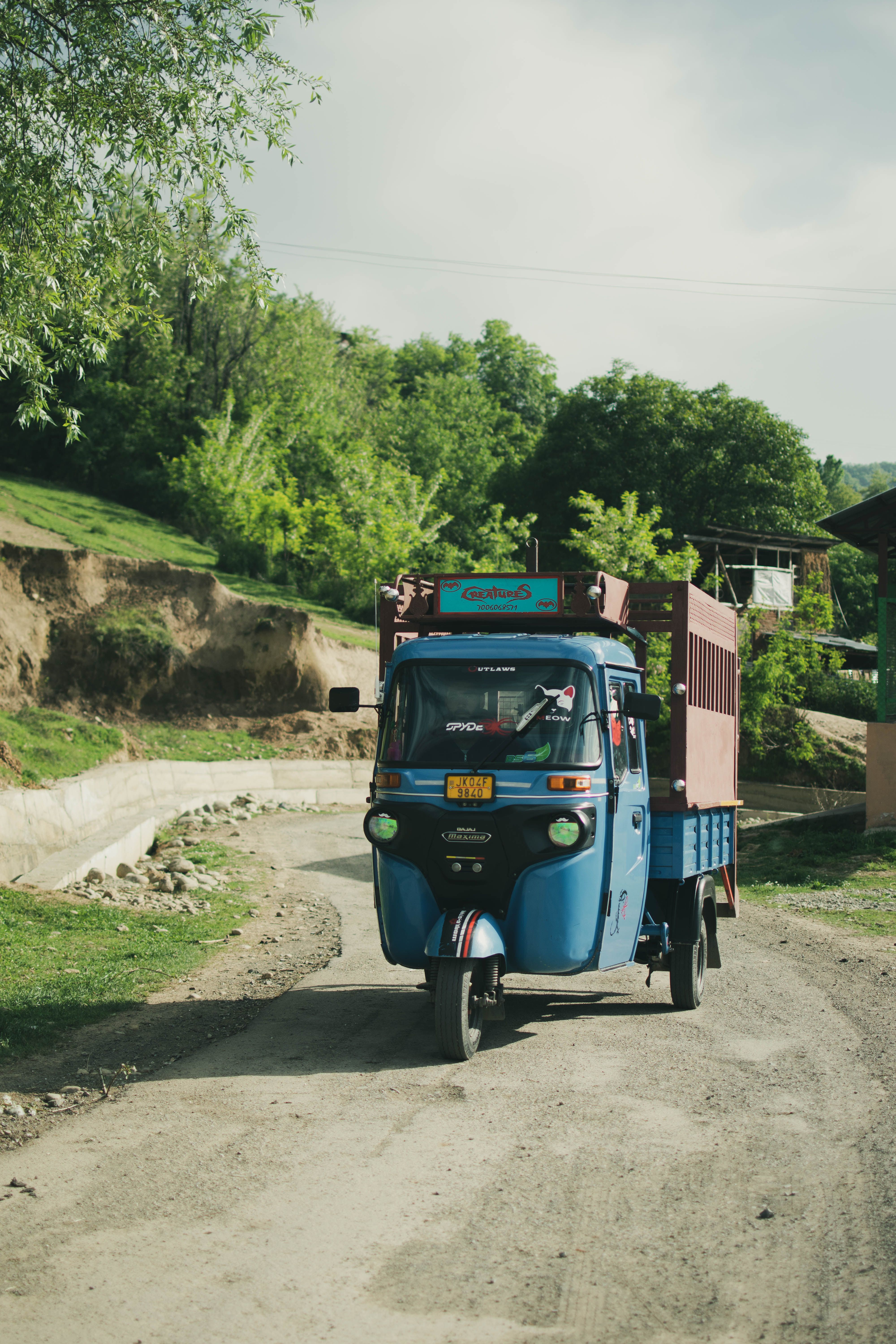 Auto Rickshaw on Dirt Road in Village · Free Stock Photo