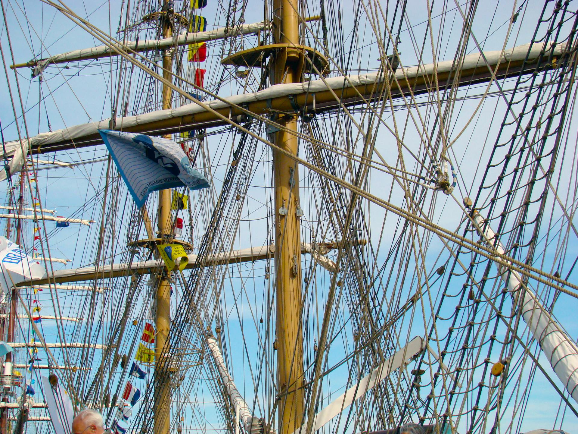 Ropes and Lines of Ship with Mast