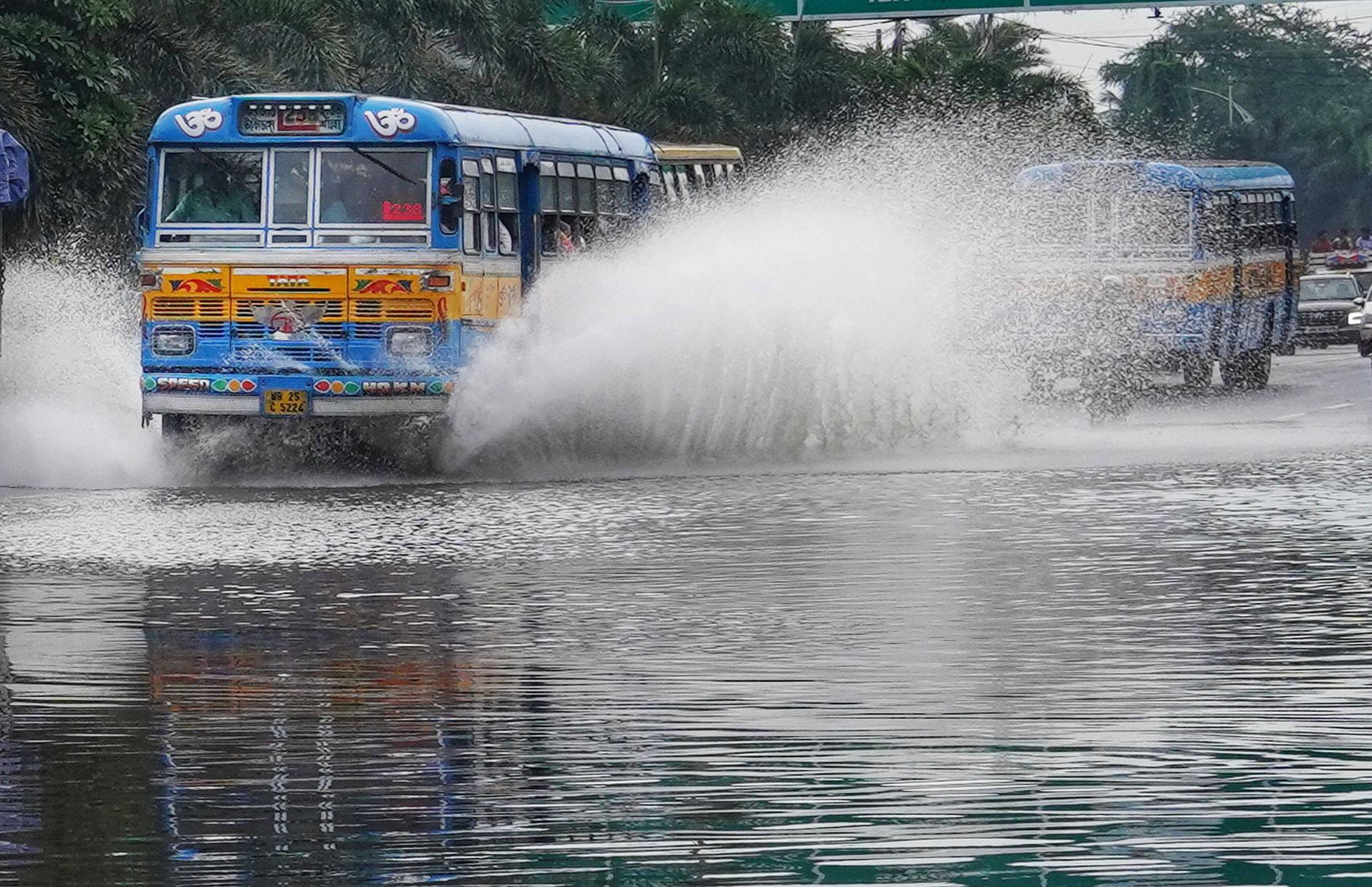 Featured image for the article: School buses stranded for hours as Gurgaon rain floods routes