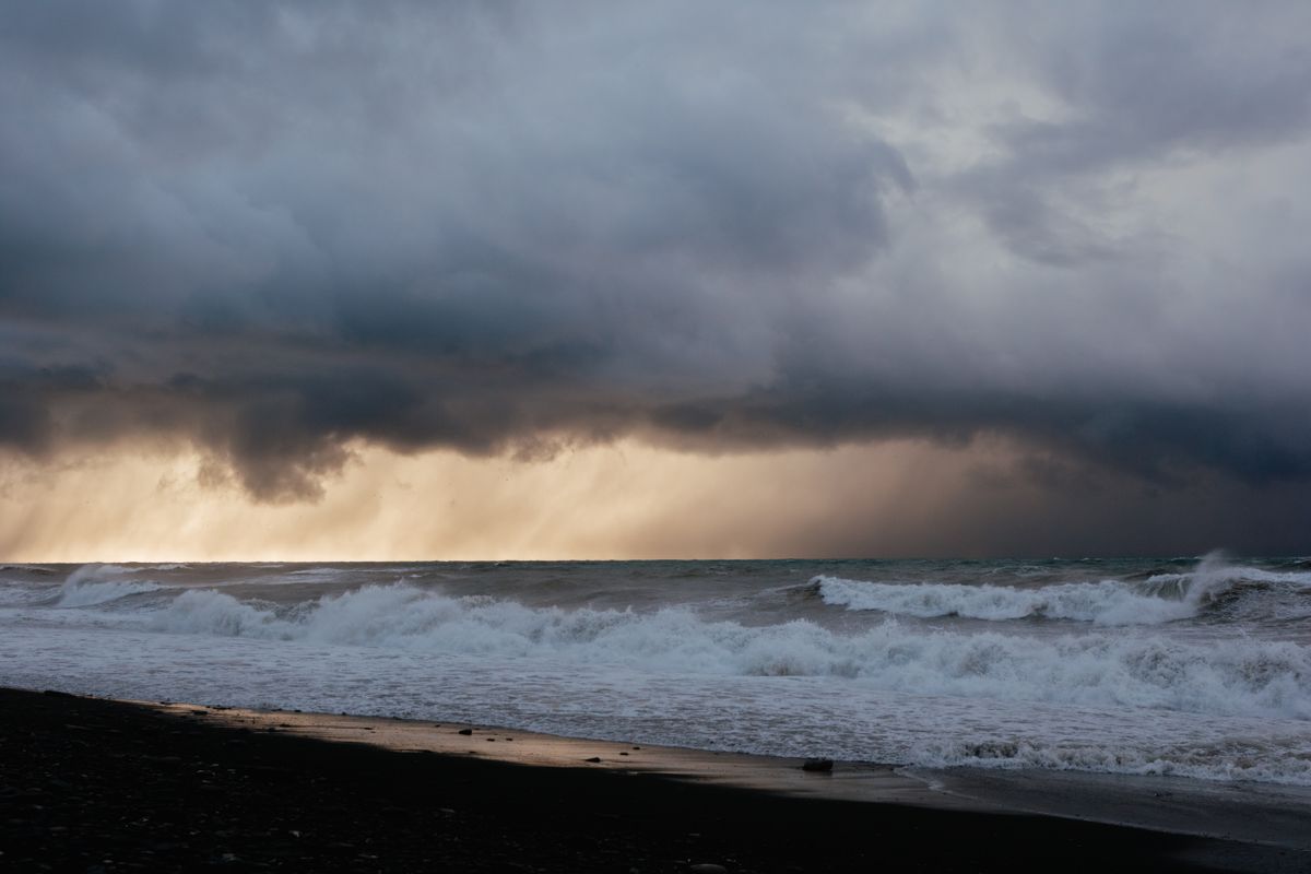 Dramatic Ocean Storm at Sunset · Free Stock Photo