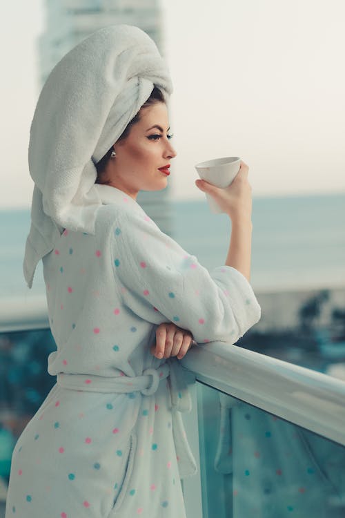 Free Photo of Woman Wearing Bathrobe Stock Photo