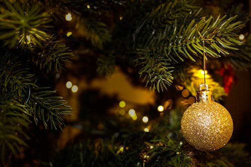 Free Gold Christmas Bauble Stock Photo