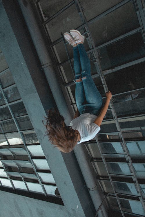 Free Photo of Woman in Upside Down Position Stock Photo