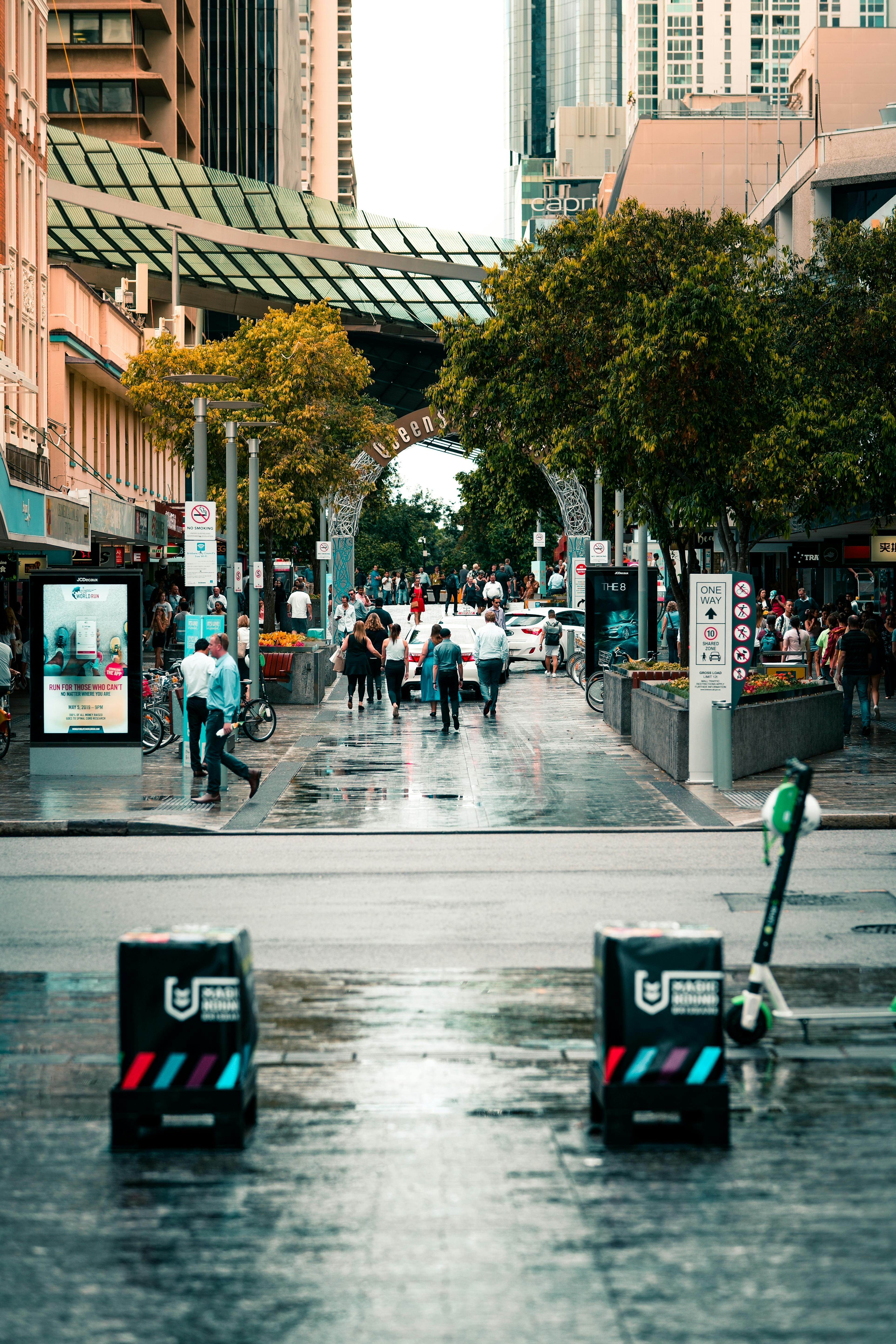 photo of people walking on street