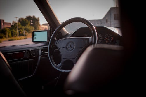 Free Photo of Mercedes-Benz Steering Wheel Stock Photo