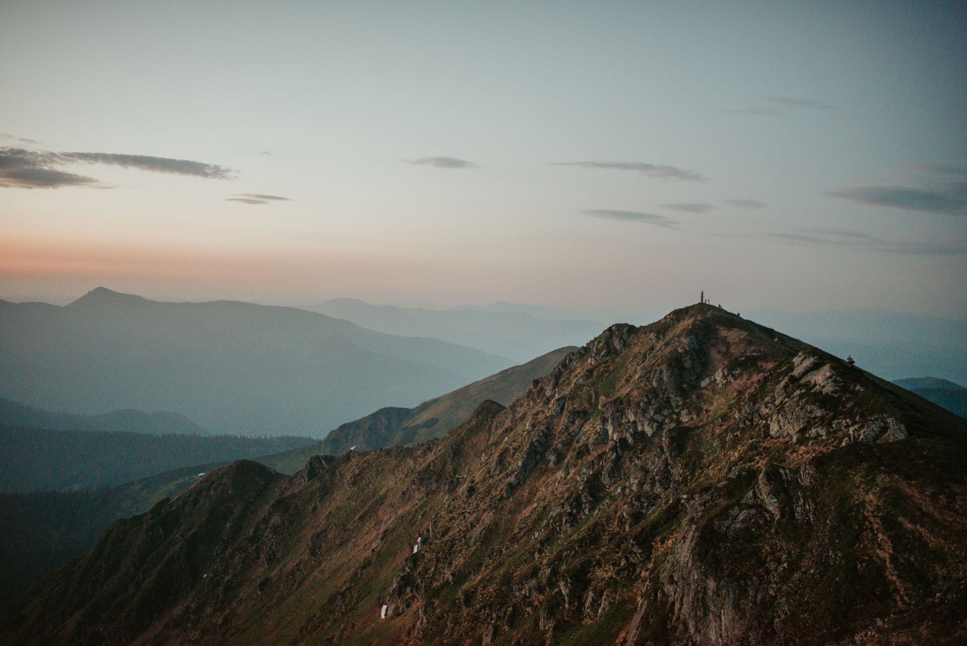 A ridgeline catching the first light