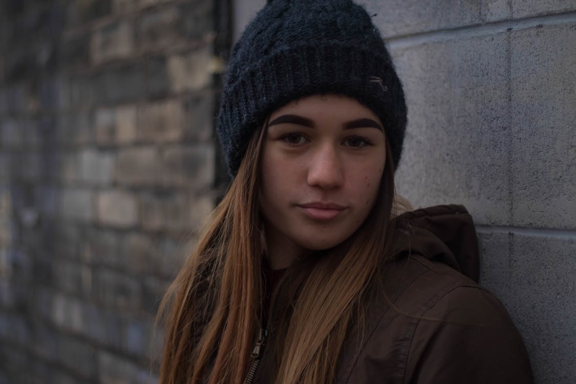 Kostenlos Nahaufnahmeporträt Des Jugendlichen Mädchens Stock-Foto