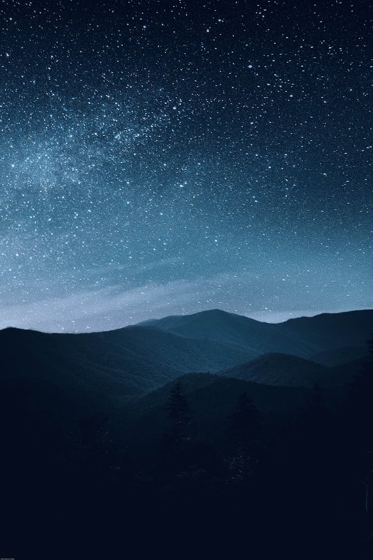 Starry Sky Over Mountains