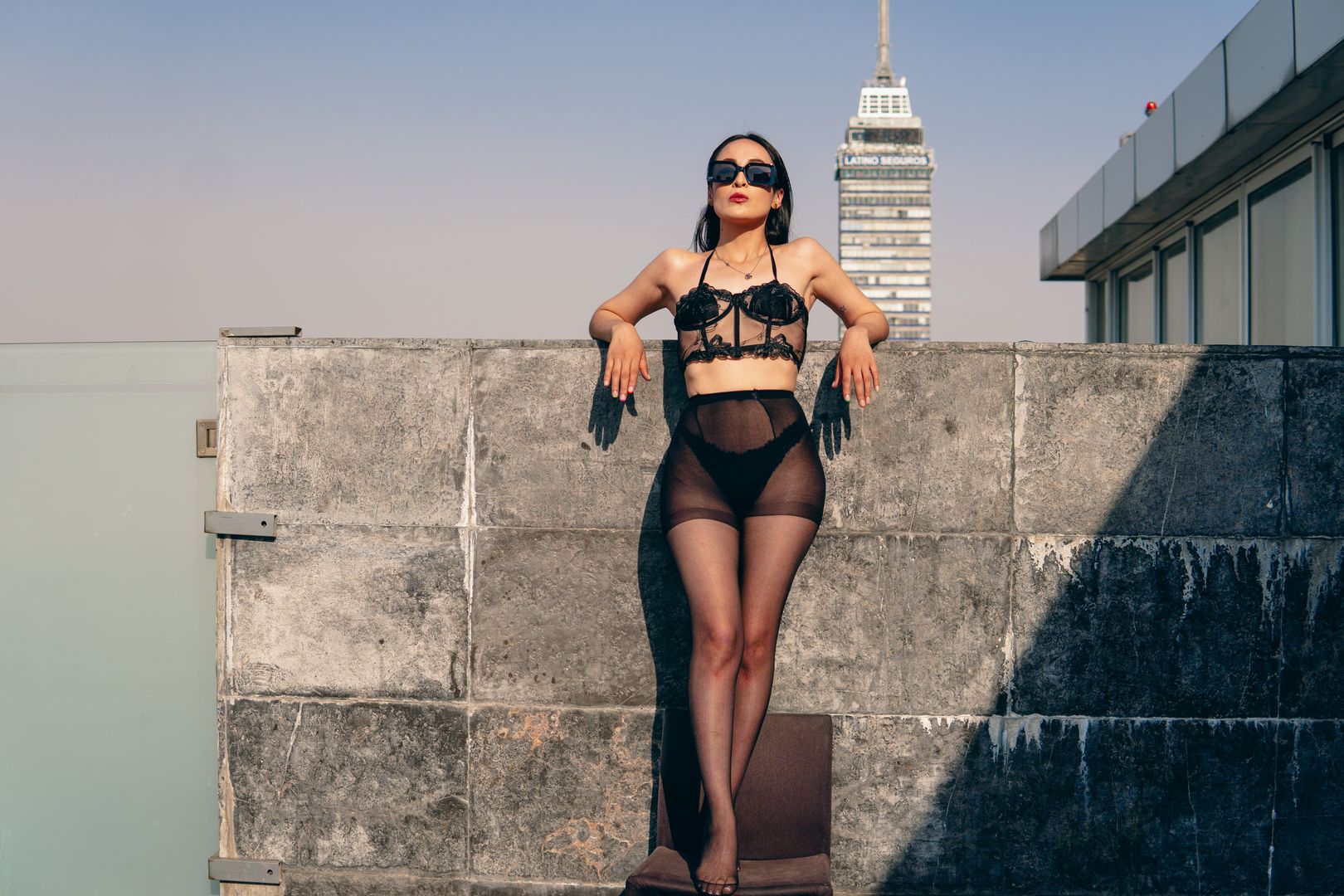 American model in loft