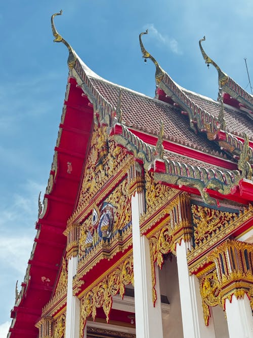 The ornate architecture of a thai temple