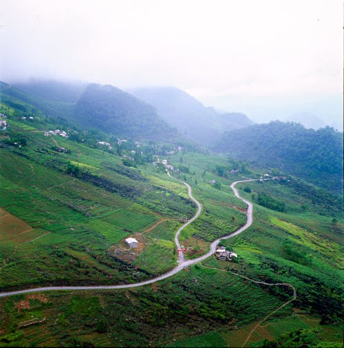 A winding road in the mountains