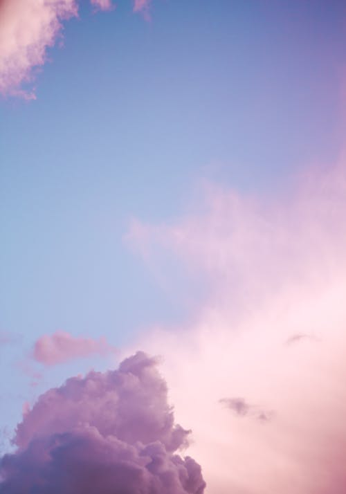免費 日落時的粉色和藍色天空 圖庫相片