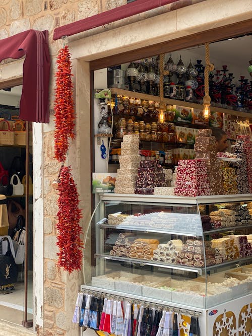 A shop with many different types of food and sweets