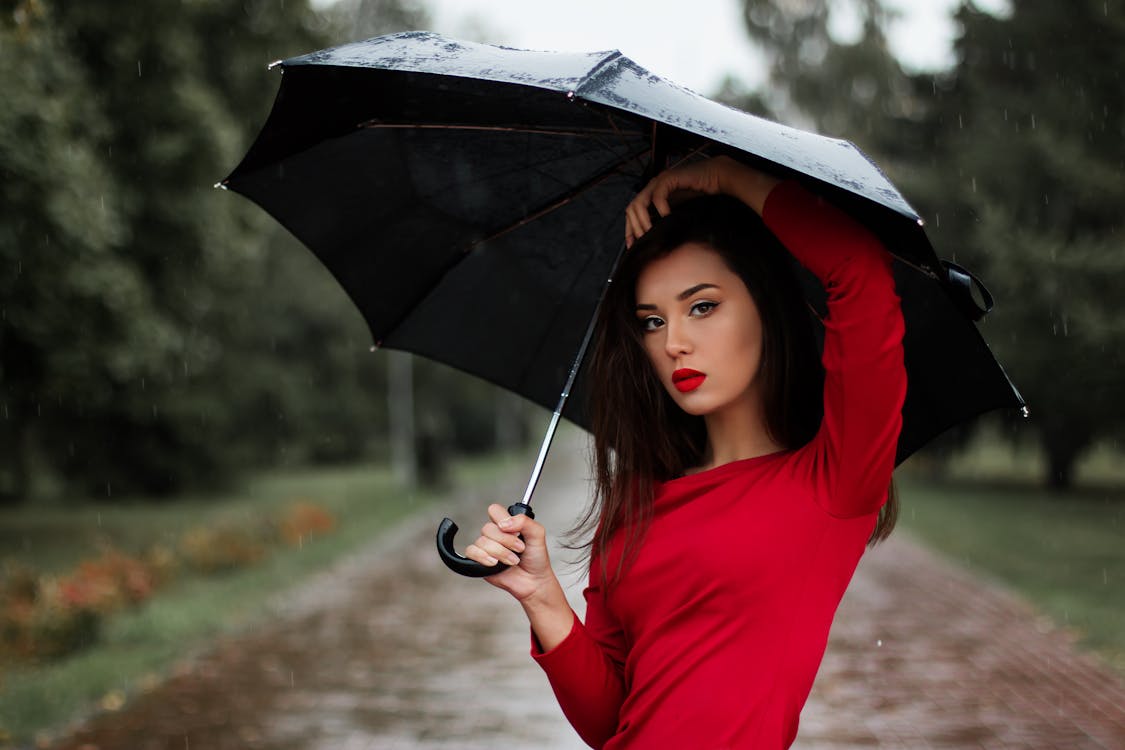 bezplatná Základová fotografie zdarma na téma červená, déšť, deštník Základová fotografie