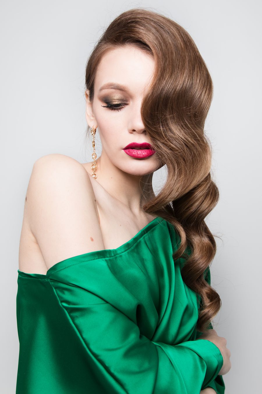 Young woman with an impeccably finished and styled haircut