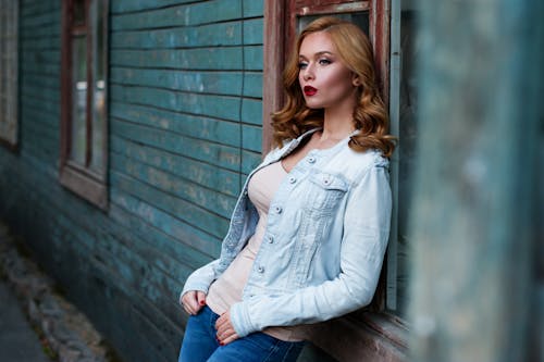 Free Woman in a Window Stock Photo