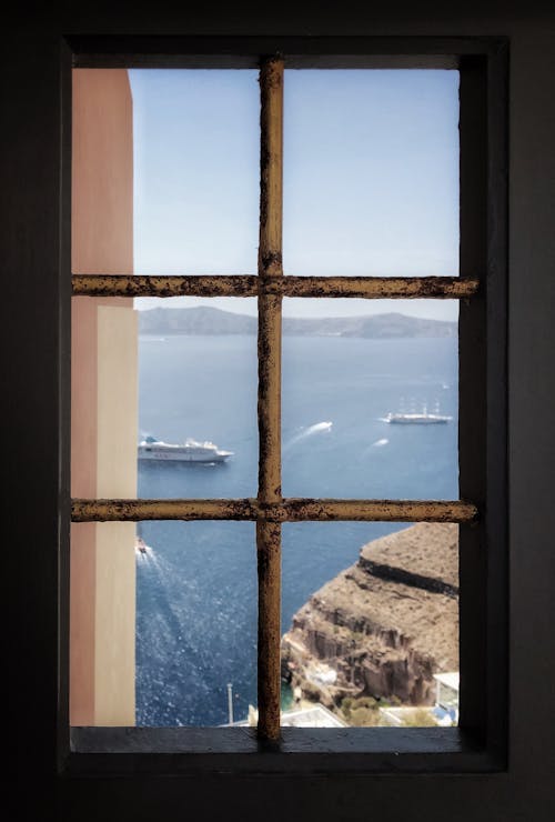 Brown Window Overview Sea