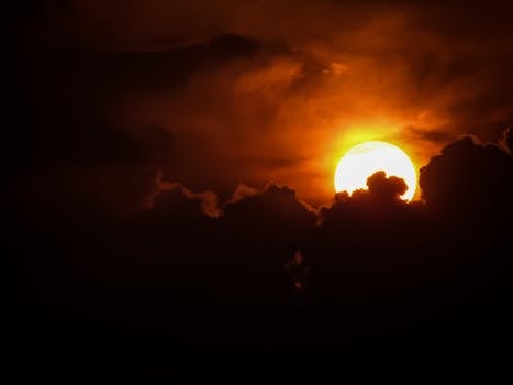 A breathtaking sunset with dramatic cloud silhouettes in Cárdenas, Matanzas, Cuba.