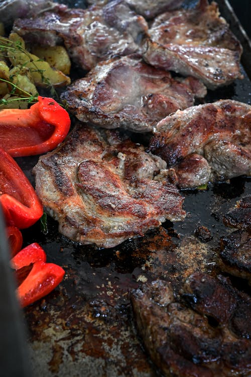 Gratis lagerfoto af baggrund, BBQ-mad, bøf