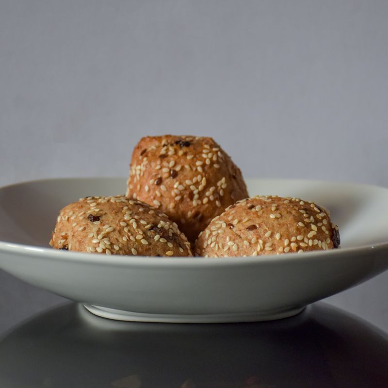 Sourdough Mexican Ancho Chile and Sesame Seed Rolls