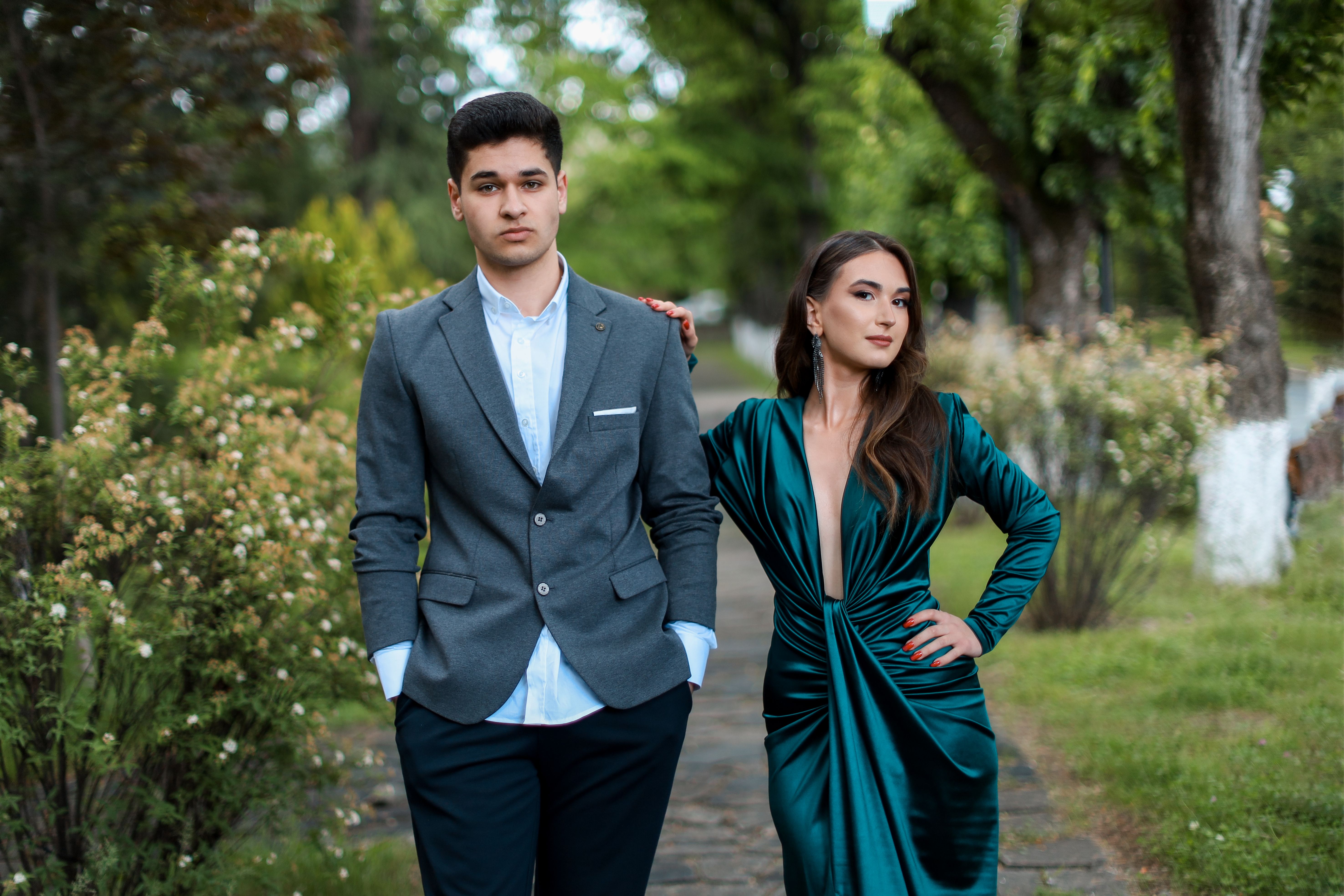 green emerald velvet dress Hunter Grey Plain Weave Tweed Suit main image 0