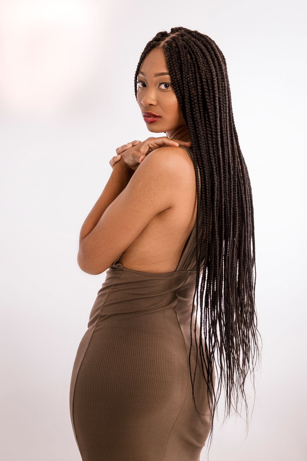Long knotless braids