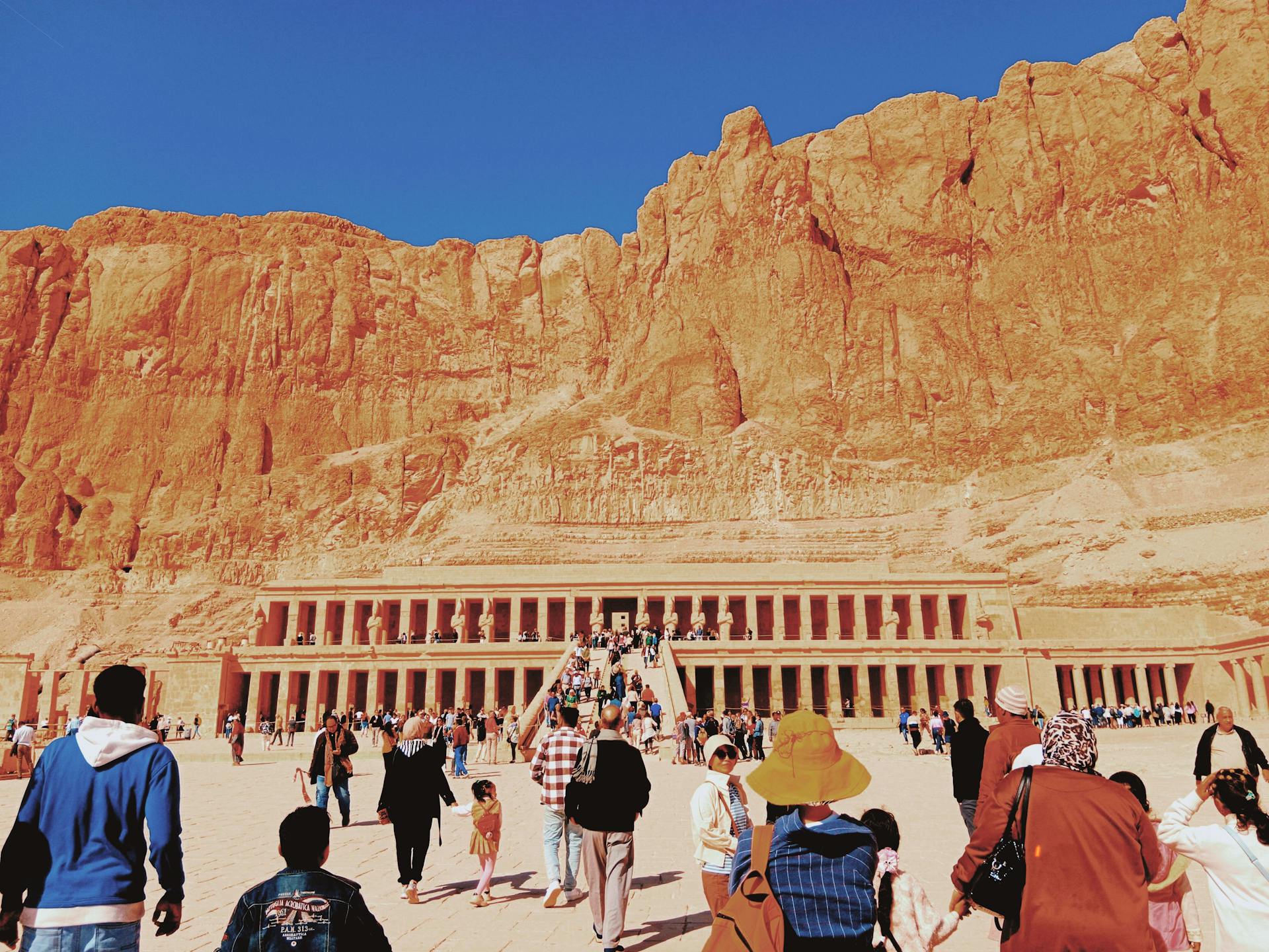 Tourists Visiting The Mortuary Temple of Hatshepsut