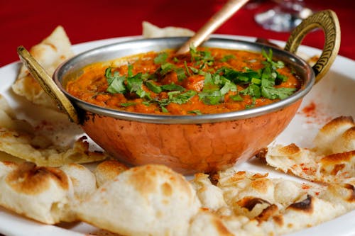 Free Bread With Soup Stock Photo