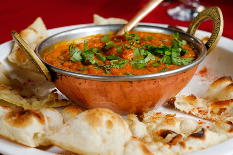 Colourful Indian vegetarian dishes