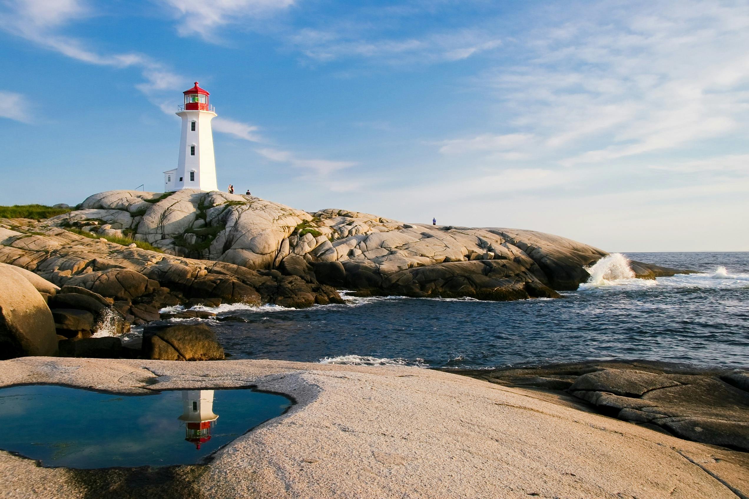 lighthouse by sea against sky